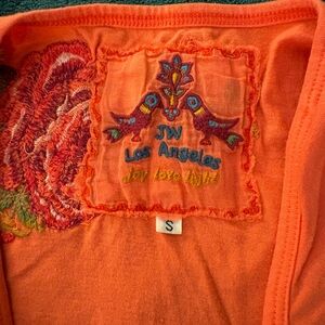 JW Los Angeles Orange Embroidered Dress